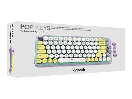 LOGITECH POP Keys Wireless Mechanical Keyboard With Emoji Keys - DayDream Mint Central (FR)