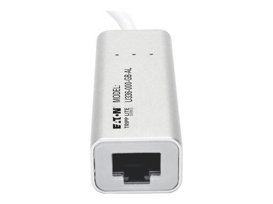 EATON TRIPPLITE USB 3.0 SuperSpeed to Gigabit Ethernet NIC Network Adapter 10/100/1000 Plug and Play Aluminum