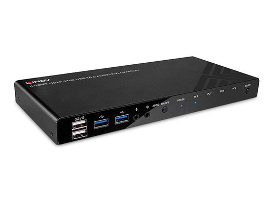 LINDY KVM Switch HDMI 4K60 USB 3.0 & Audio 4 Port