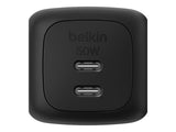 BELKIN BoostCharge 50W Dual USB-C PD Wall Charger with PPS BLK