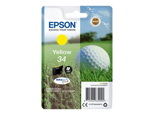 EPSON 2LB Singlepack 34 Ink Yellow DURABrite Ultra 4.2ml Blister w/s