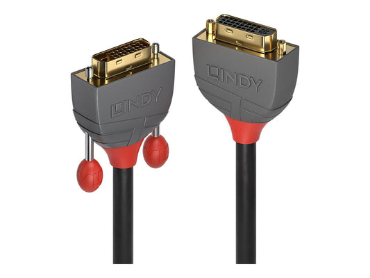 LINDY 0.5m DVI-D Dual Link Extension m/f Anthra Line