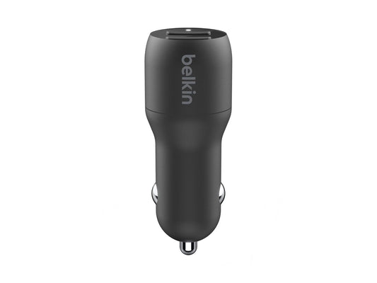 BELKIN BOOST CHARGE 24W 12w x 2 USB-A Dual Car Charger Black