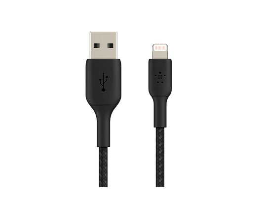 BELKIN BOOST CHARGE USB-A to Lightning Cable Braided 2M Black
