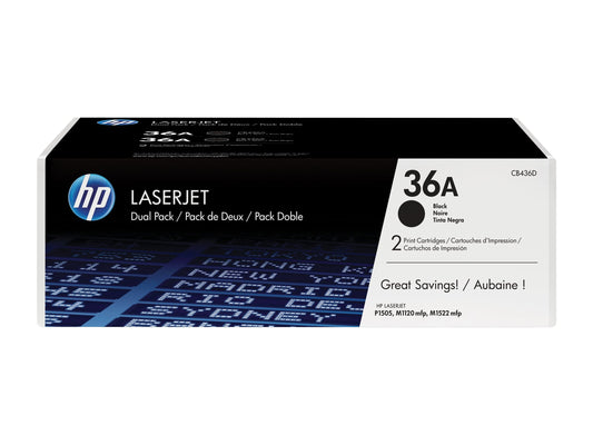 HP 36AD original LaserJet Toner cartridge CB436AD black standard capacity 2 x 2000 pages 2-pack