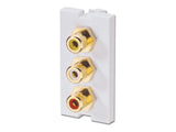 LINDY 3xRCA F/F AV Module Premium SnapIn modue for wall boxes