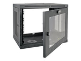 EATON TRIPPLITE SmartRack 9U Low-Profile Switch-Depth Wall-Mount Mini Rack Enclosure Clear Acrylic Window