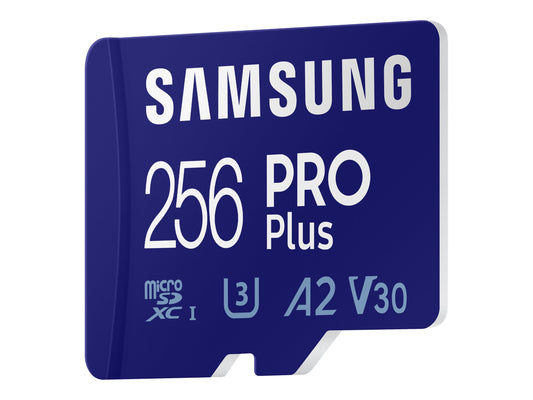 SAMSUNG PRO Plus 256Go microSDXC UHS-I U3 160Mo/s Full HD & 4K UHD memory card including USB card reader