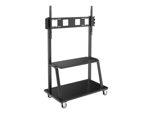 EATON TRIPPLITE Heavy-Duty Rolling TV Cart for 60inch to 105inch Flat-Screen Displays Locking Casters Black
