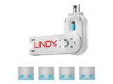 LINDY Clé USB et 4 bloqueurs de ports USB Bleu