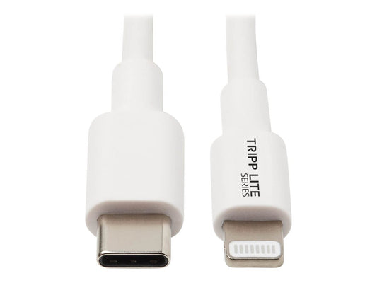 EATON TRIPPLITE USB-C to Lightning Sync/Charge Cable M/M MFi Certified White 3ft. 0.9m