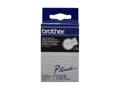 BROTHER P-TOUCH TC-203 bleu sur blanc 12mm