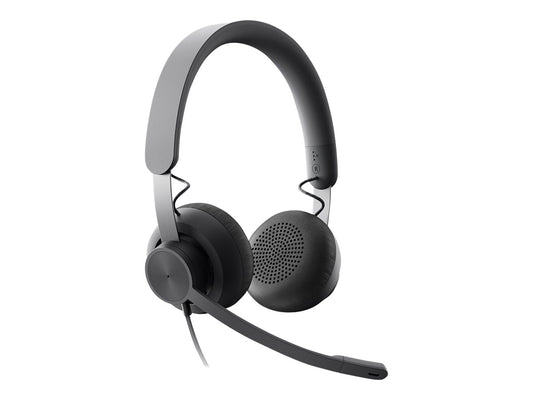 LOGITECH Zone Wired MSFT Teams Headset on-ear wired USB-C graphite Certified for Microsoft Teams