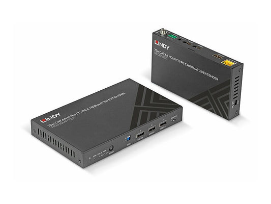 LINDY 70m Cat.6A Type C and HDMI HDBaseT 3.0 KVM Extender