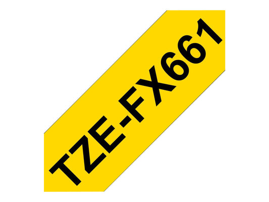 BROTHER TZEFX661 36mm Black on Yellow Flexible ID