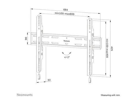 NEOMOUNTS WL30S-850BL16 Support pour écran mural 42-86p - fixe - verrouillable - installation rapide