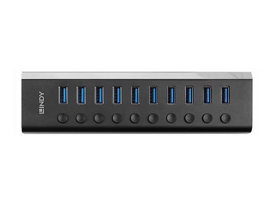 LINDY 10 Port USB 3.0 Hub with On/Off Switches