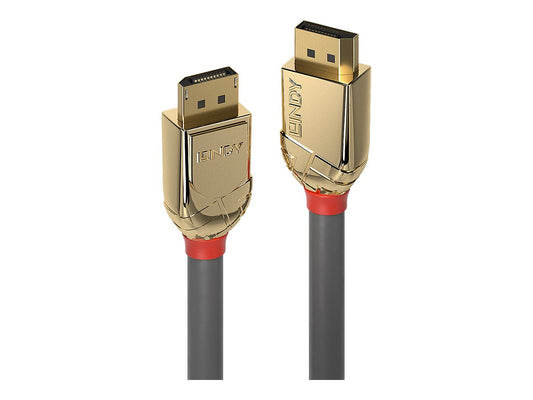 LINDY 10m DisplayPort Cable Gold Line Resolution: 4096x2160 60Hz 4:4:4 8bit
