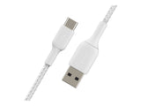 BELKIN BOOST CHARGE USB-A to USB-C Cable Braided 0.15M White