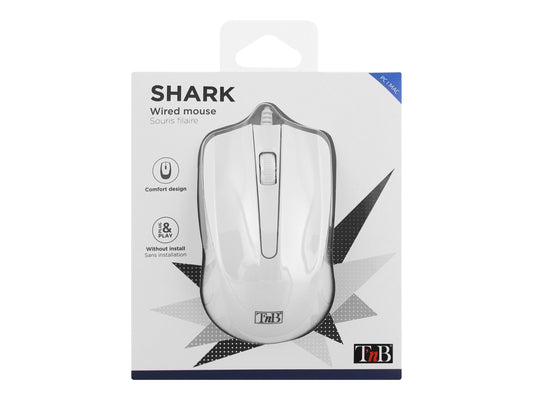 TNB SHARK - Wired optical mouse - white