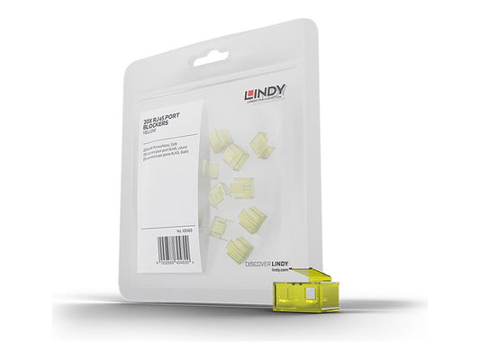 LINDY Kit dextension pour verrous RJ45 20 pièces jaune