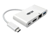 EATON TRIPPLITE USB-C Multiport Adapter - HDMI USB 3.0 Port GbE 60W PD Charging HDCP White
