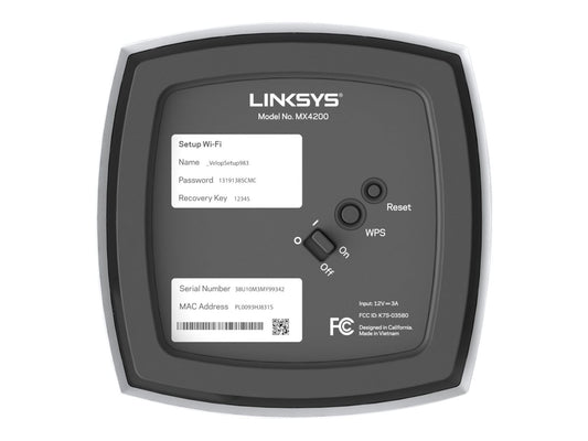 LINKSYS VELOP MX12600 AX4200 Tri-Band Mesh WiFi 6 System 3PK