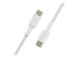 BELKIN BOOST CHARGE USB-C to USB-C 2.0 Cable Braided 1M White