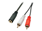 LINDY Audiocable Stereo 3.5mm female / 2x RCA male 25cm gold plated