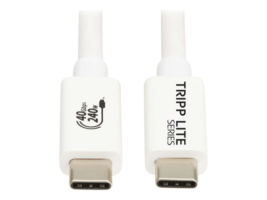 EATON TRIPPLITE series USB4 40Gbps Cable M/M USB-C 8K 60Hz 240W PD Charging White 1m 3.3ft.