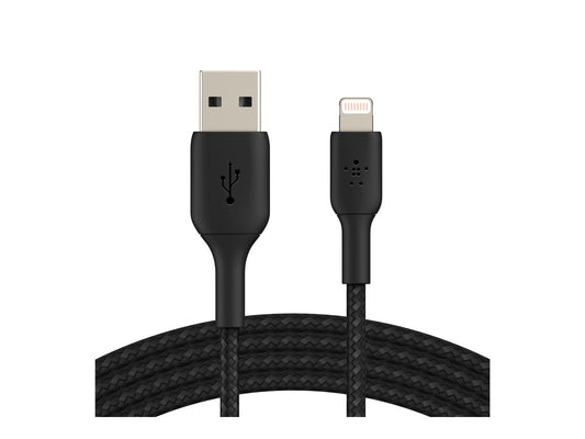 BELKIN BOOST CHARGE USB-A to Lightning Cable Braided 1M Black