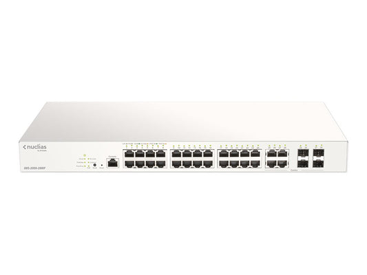 D-LINK Nuclias Switch 28xGE-ports PoE+ Smart Managed incl 4x1G Combo 370Ww/1Yr Lic