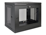 EATON TRIPPLITE SmartRack 9U Low-Profile Switch-Depth Wall-Mount Mini Rack Enclosure Clear Acrylic Window