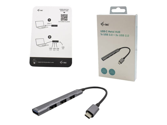 I-TEC USB-C Metal HUB 1x USB 3.0 3x USB 2.0 without power adapter