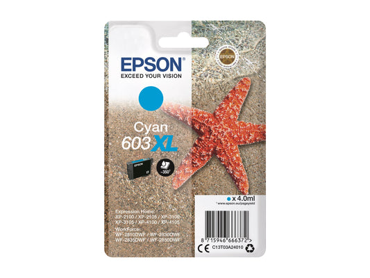 EPSON 4LB Singlepack Cyan 603XL Ink