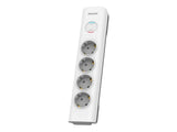 PHILIPS Rallonge multiprise parasurtenseur 4 prises 2m Blanc