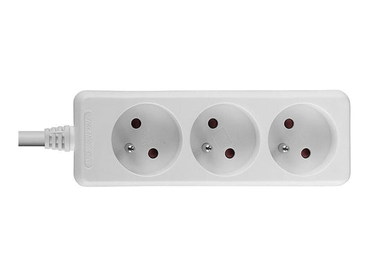 LINDY 3 way Mains Gang Socket FR France