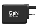 PORT DESIGNS 120W Gan Charger USB-C & USB-A Gallium Nitride Gan Technology More Efficient Smaller Lighter And Less Energy Consuming