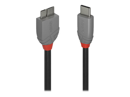 LINDY 1m USB 3.2 Type C to Micro-B Cable Anthra Line