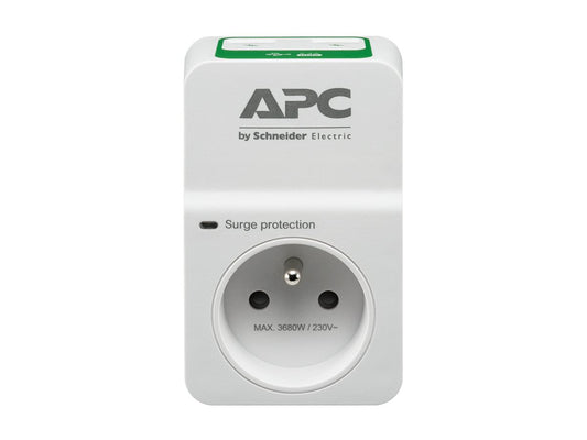 APC Essential SurgeArrest 1 Outlet 230V 2 Port USB Charger France