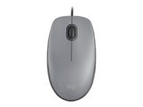 LOGITECH M110 Silent Mouse right and left-handed optical 3 buttons wired USB-A mid grey