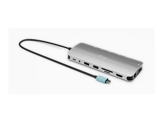 I-TEC USB-C Metal NanoDock 2xHDMI 1xUSB-C Video 1xGLAN 1xAudio/Mic 1xSD/microSD 1xUSB 3.2 3xUSB-C 3.2 Gen2 2xUSB 2.0 PD140W+charger