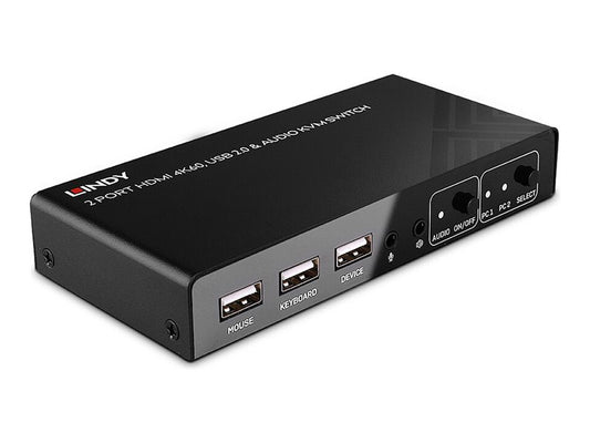 LINDY 2 Port HDMI 4K60 USB 2.0 & Audio KVM Switch