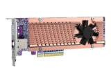QNAP Card QM2 series 2xPCIe 2280 M.2 SSD slots PCIe Gen4x8 2xAQC113C 10GbE NBASE-T port