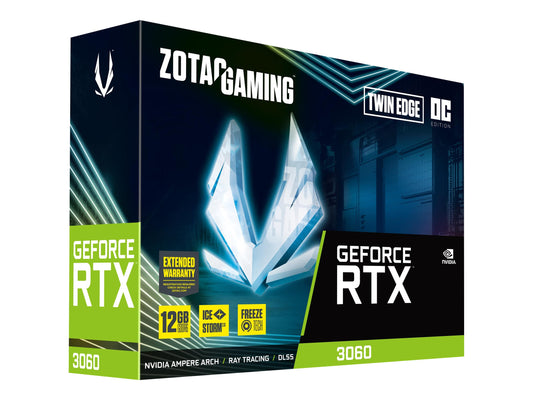 ZOTAC GAMING GeForce RTX 3060 Twin Edge OC 12Go GDDR6 192bit 3xDisplayPort + HDMI 192bit memory bus PCI Express 4.0 16x
