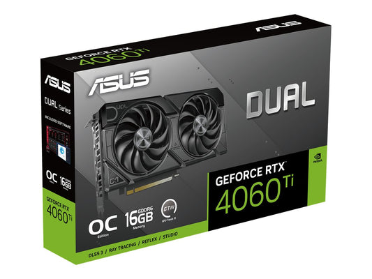 ASUS Dual GeForce RTX 4060 Ti EVO OC Edition 16Go GDDR6 PCIe 4.0 8GB GDDR6 DLSS 3 HDMI 2.1a DisplayPort 1.4a