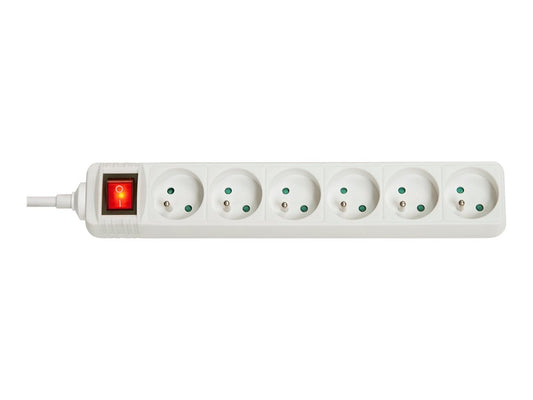 LINDY 6 way Mains Gang Socket with switch FR France