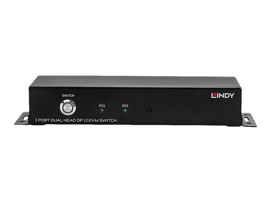 LINDY 2 Port Dual Head DisplayPort 1.2 KVM Switch 4x USB2.0 2x DP 1.2 Output