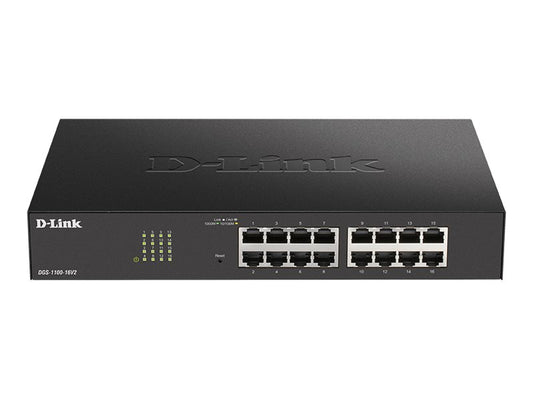 D-LINK 16-Port Layer2 Smart Gigabit Switch16x 10/100/1000Mbps TP RJ-45 Port802.3x Flow Control Trunking up to 8 Ports
