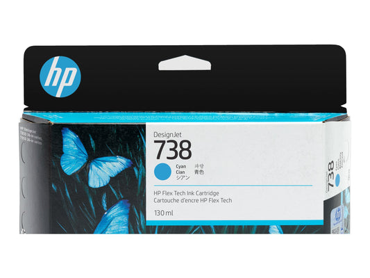 HP 738 130-ml Cyan DesignJet Ink Cartridge